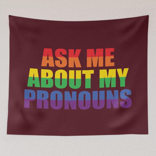 Item preview, Ask me about my pronouns designed and sold by Feline Rockstars.
