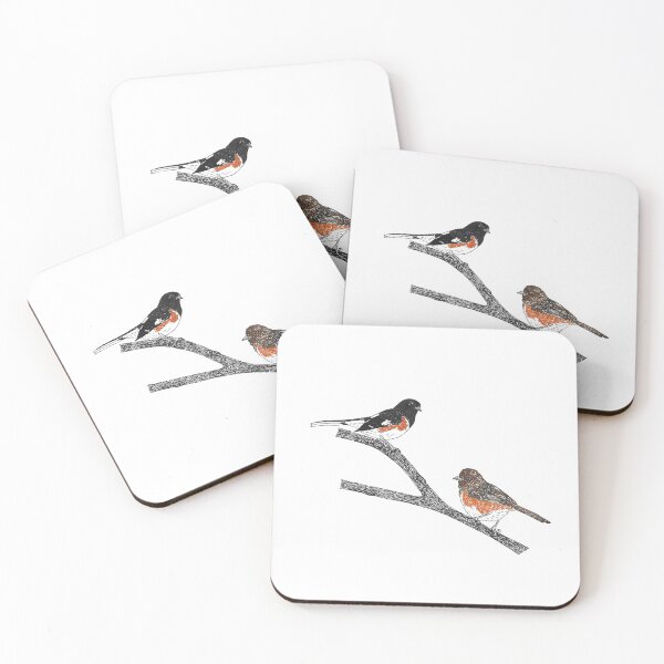 Item preview, Eastern Towhees designed and sold by obirdleyart.