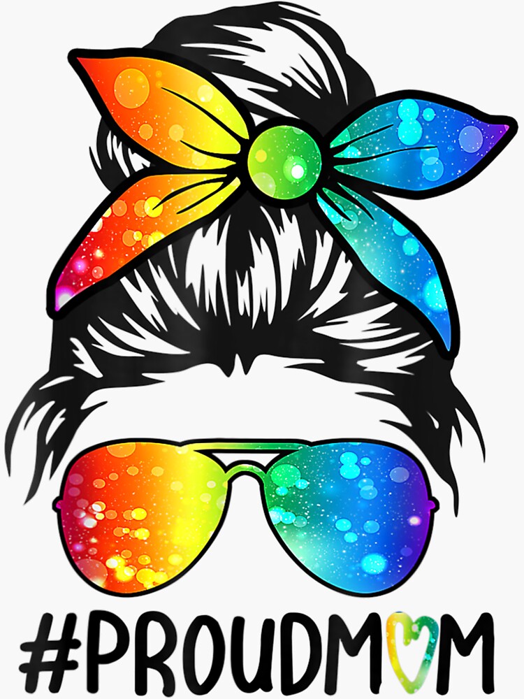 Débardeur Femme "Gay Mom Messy Hair Bun" - Couleur Arc-en-Ciel - Cadeau LGBTQ+ Pride