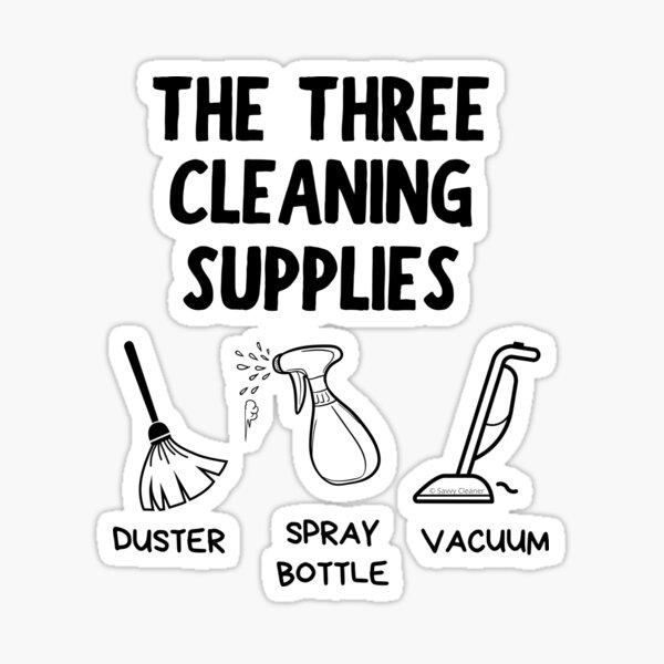 Item preview, The Three Cleaning Supplies Duster Spray Bottle Vacuum designed and sold by SavvyCleaner.