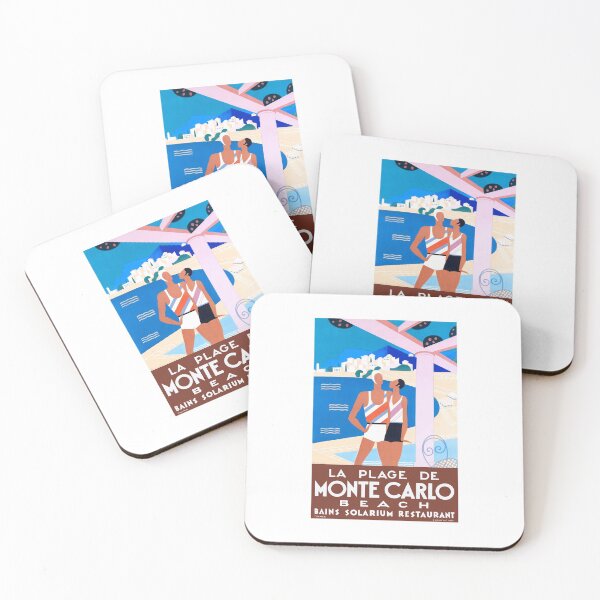 Item preview, 1929 MONTE CARLO Beach Monaco Travel Poster designed and sold by retrographics.