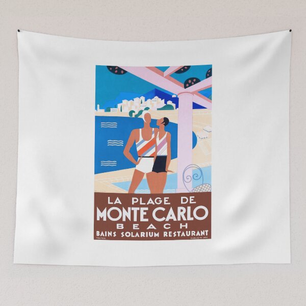 Item preview, 1929 MONTE CARLO Beach Monaco Travel Poster designed and sold by retrographics.