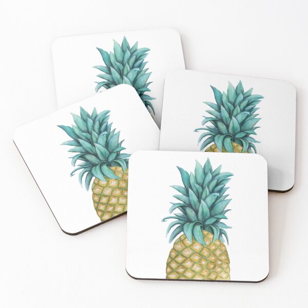 Item preview, Tropical Yellow and Green Pineapple Fruit Realistic Watercolor Design designed and sold by Jada Clark.