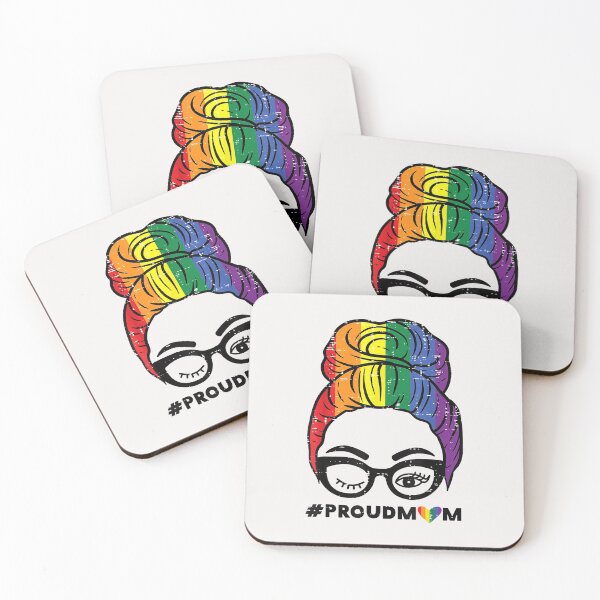 Item preview, Proud Mom Messy Hair Bun LGBTQ Rainbow Flag Gay Pride Ally T-Shirt designed and sold by Connect-Sparkta.