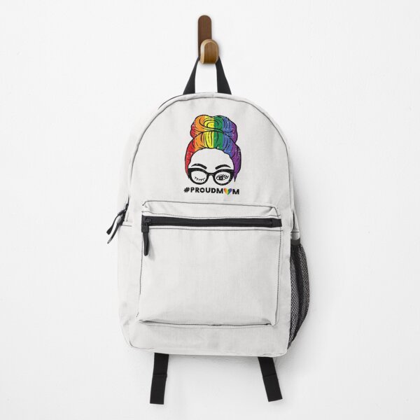 Item preview, Proud Mom Messy Hair Bun LGBTQ Rainbow Flag Gay Pride Ally T-Shirt designed and sold by Connect-Sparkta.