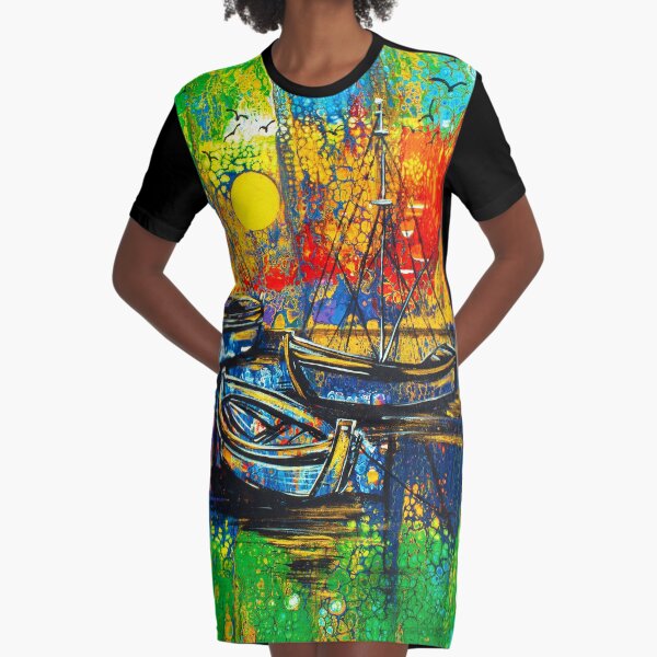 My Caribbean Aesthetic - Smooth Sailing Graphic T-Shirt Dress