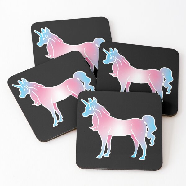 Item preview, Trans Pride Unicorn on Black designed and sold by AliceQuinn.