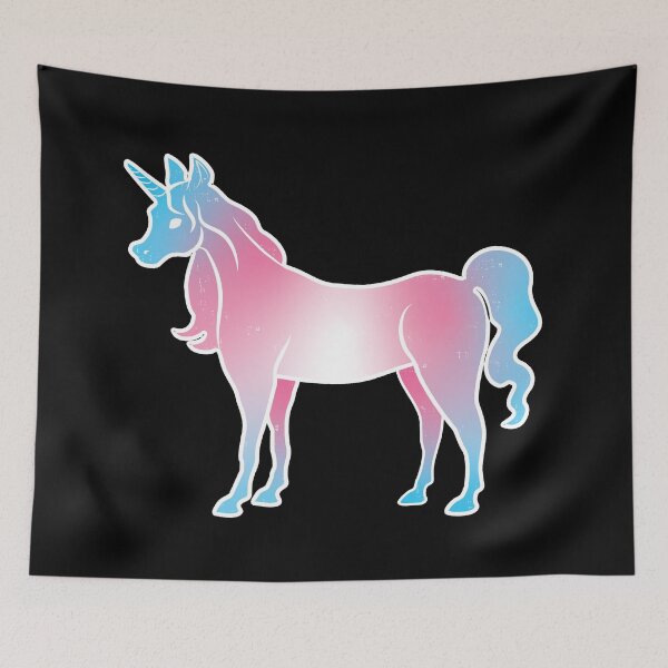 Item preview, Trans Pride Unicorn on Black designed and sold by AliceQuinn.