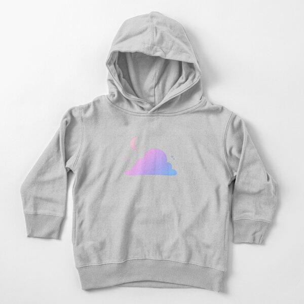 Aesthetic Cloud and Moon Gradient Design Toddler Pullover Hoodie