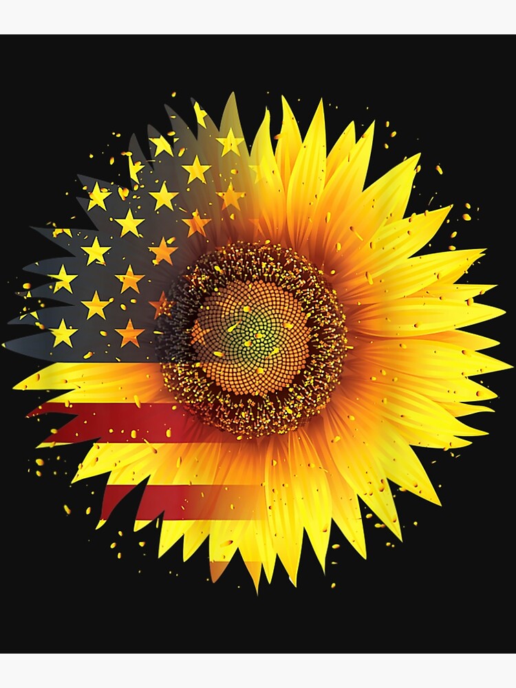 Firework Love paw sunflower American Flag Happy 4th of July shirt