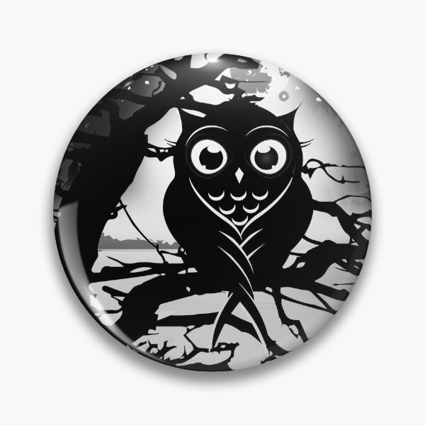 Item preview, little owl sitting on a tree under a full moon designed and sold by Kisho.