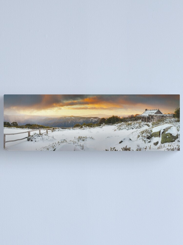 Alternate view of Craigs Hut Winter Sunset, Mt Stirling, Victoria, Australia Canvas Print
