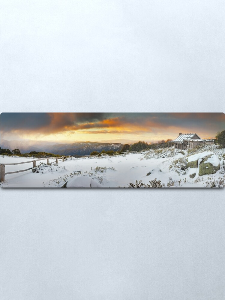 Alternate view of Craigs Hut Winter Sunset, Mt Stirling, Victoria, Australia Metal Print
