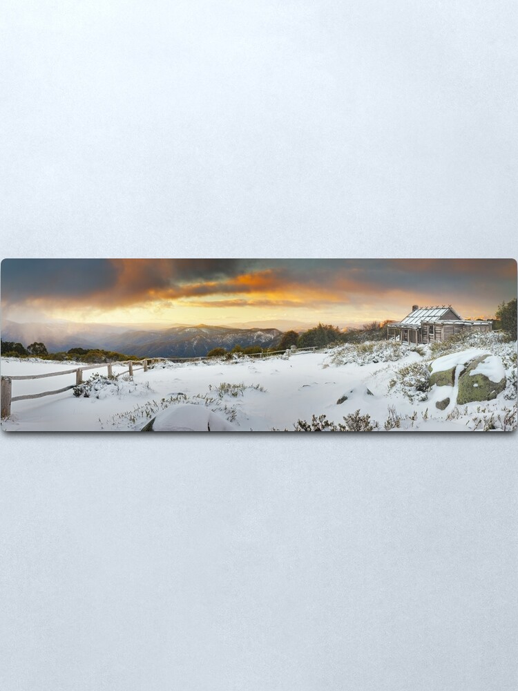 Alternate view of Craigs Hut Winter Sunset, Mt Stirling, Victoria, Australia Metal Print
