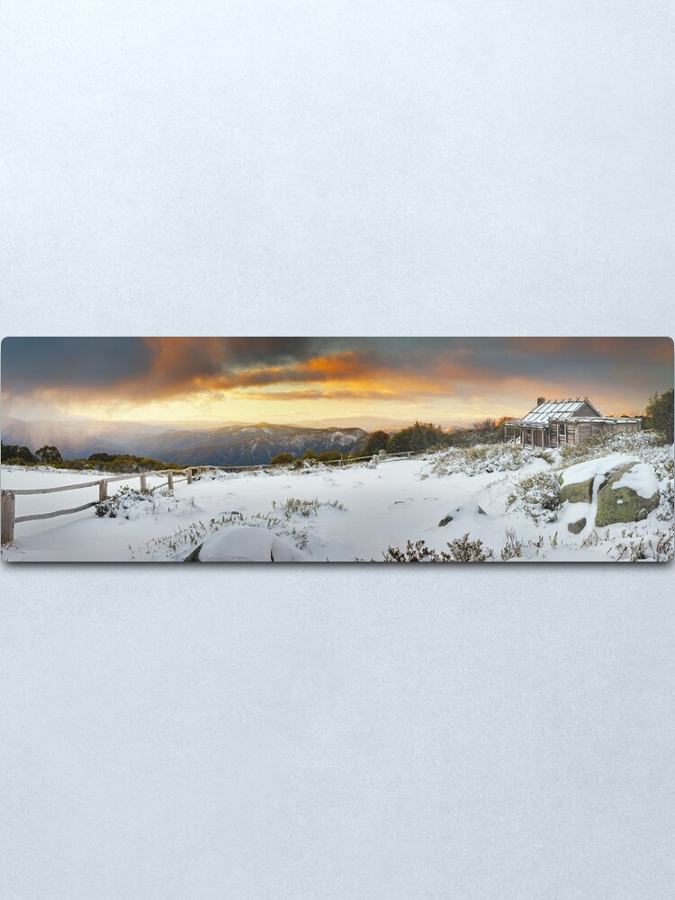 Alternate view of Craigs Hut Winter Sunset, Mt Stirling, Victoria, Australia Metal Print