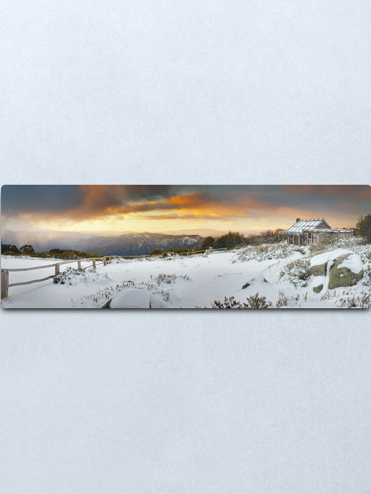 Alternate view of Craigs Hut Winter Sunset, Mt Stirling, Victoria, Australia Metal Print