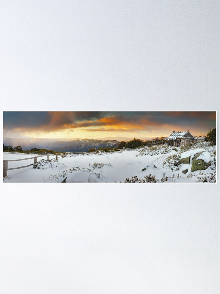 Alternate view of Craigs Hut Winter Sunset, Mt Stirling, Victoria, Australia Poster