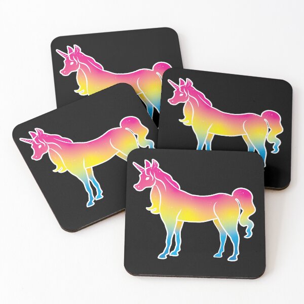 Item preview, Pansexual Pride Unicorn on Black designed and sold by AliceQuinn.