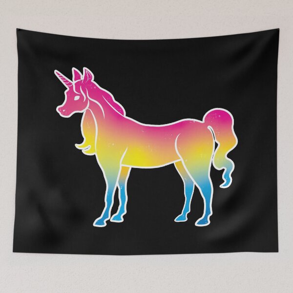 Item preview, Pansexual Pride Unicorn on Black designed and sold by AliceQuinn.