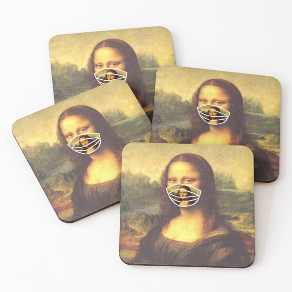 Artikelvorschau, Mona Lisa trägt eine Mona Lisa-Gesichtsmaske entworfen und verkauft von SimpleJoyStyle.