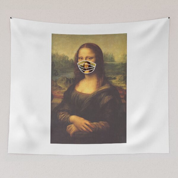 Artikelvorschau, Mona Lisa trägt eine Mona Lisa-Gesichtsmaske entworfen und verkauft von SimpleJoyStyle.