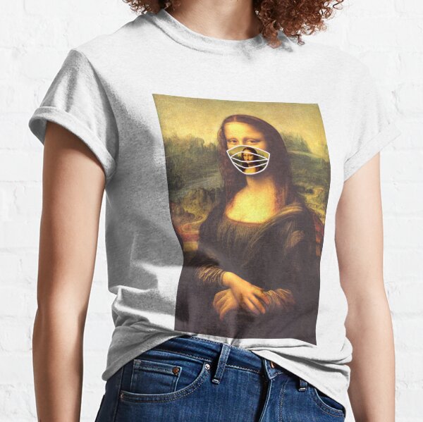 Mona Lisa wearing Mona Lisa Face Mask Classic T-Shirt