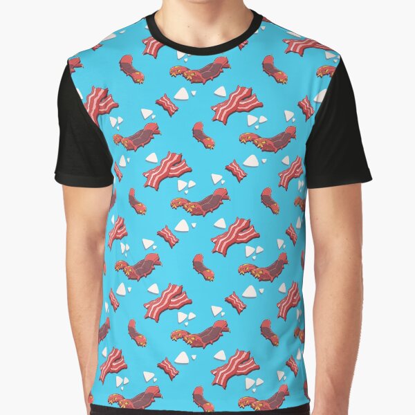 Oh Worm it's Bacon Time! (Blue) Graphic T-Shirt