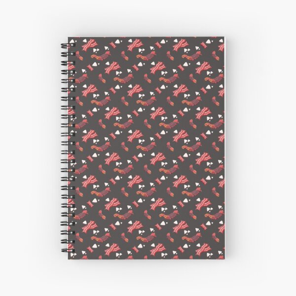 Oh Worm it's Bacon Time! (Grey) Spiral Notebook
