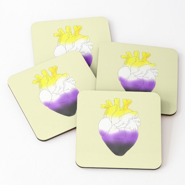 Item preview, Nonbinary Pride Heart designed and sold by shahdraws.