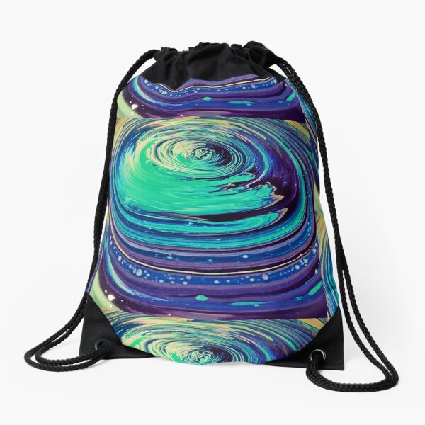 KAK Turquoise Swirl Drawstring Bag