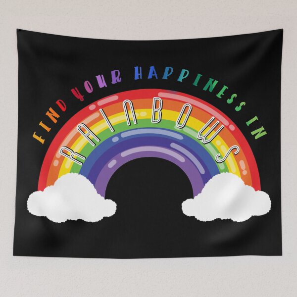 Item preview, Colorful Find Your Happiness In Rainbows Quote designed and sold by crizzysketch.