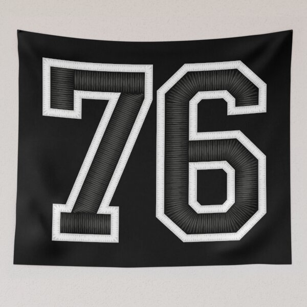 Item preview, 76 Black Jersey Sports Number seventy-six Football 76 designed and sold by elhefe.