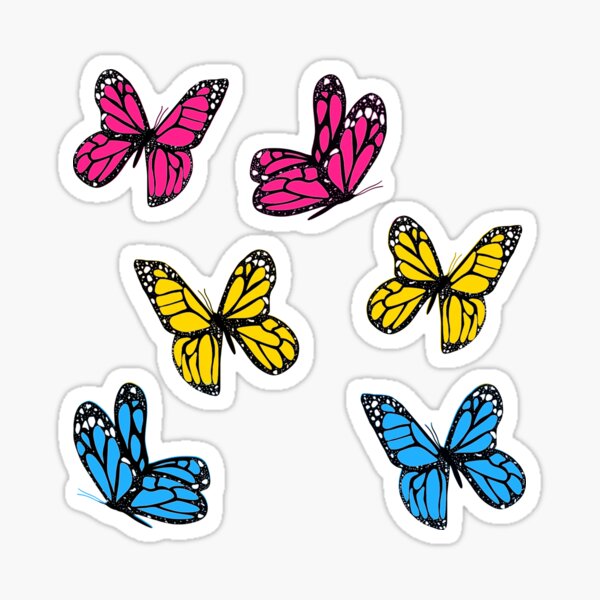 Pansexual Butterflies Sticker For Sale By Calliedale Redbubble 