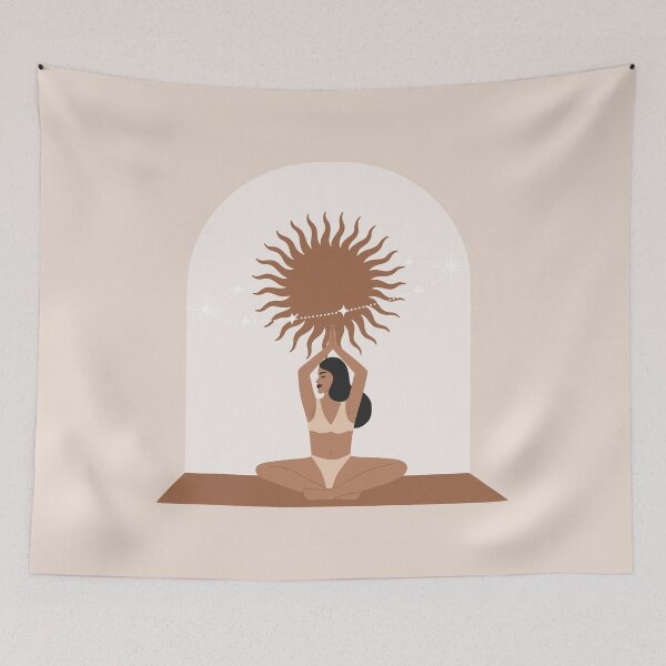 Item preview, Terracotta Yoga Pose | Boho Celestial Yoga Art designed and sold by Sadhana Design Studio.