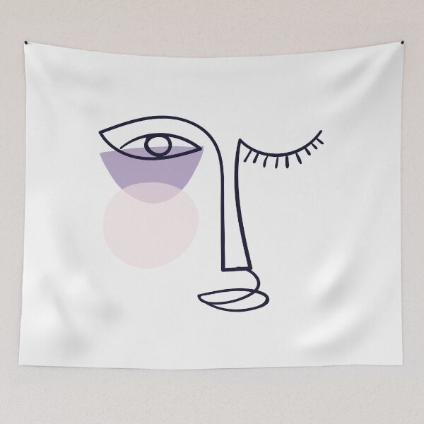 Item preview,  Woman smile Face girl drawing abstract abstractface oneline onelinedrawing, designed and sold by Queengood.