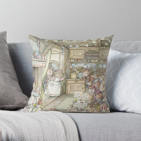Surprise at Mayblossom cottage Throw Pillow