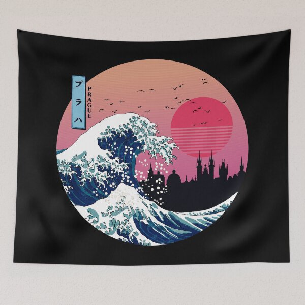 Item preview, Prague Kanagawa Wave Retro designed and sold by DFerraz.