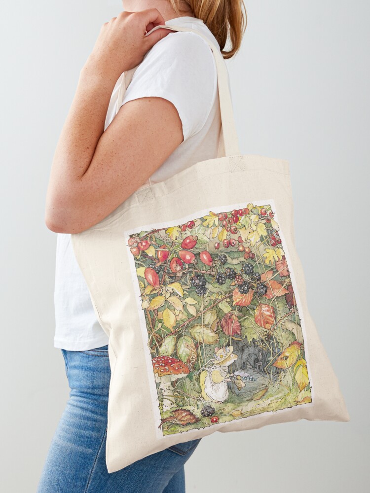Tote Bag, Primrose at the entrance to the tunnels designed and sold by BramblyHedge