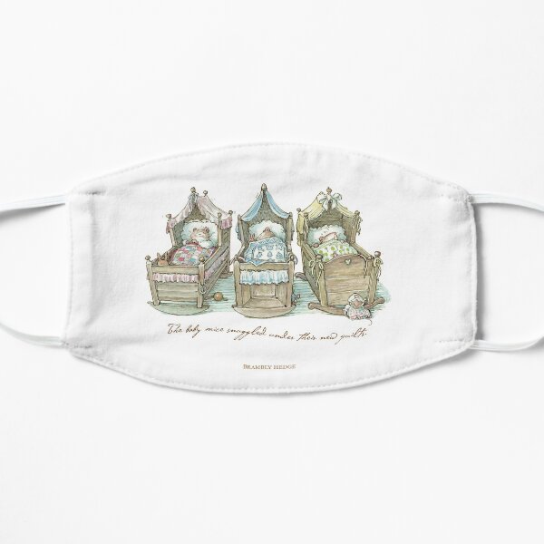 The Brambly Hedge baby mice snuggle in their cots Flat Mask