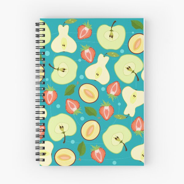 Item preview, A pattern of plums, pears, and apples cut in half and floating in the water. designed and sold by LionKsi89.