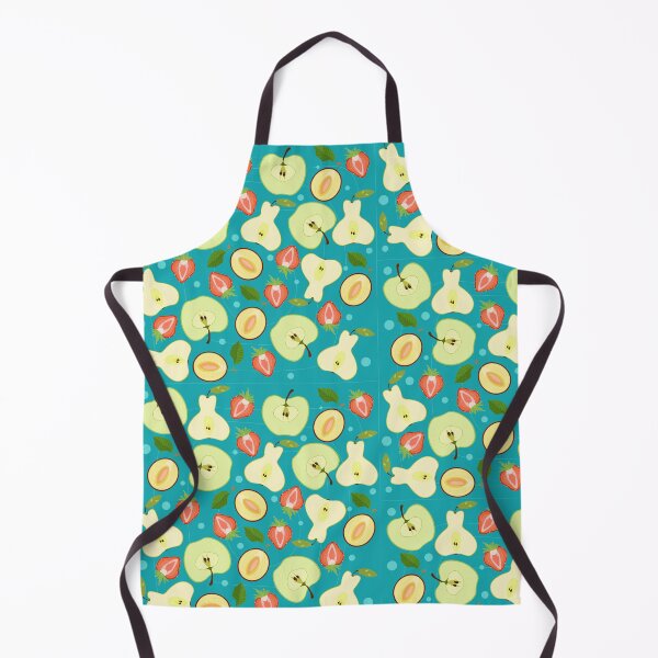 Item preview, A pattern of plums, pears, and apples cut in half and floating in the water. designed and sold by LionKsi89.