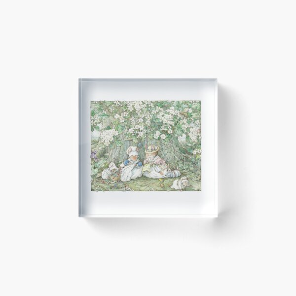 Brambly Hedge - Hawthorn blossom and babies Acrylic Block