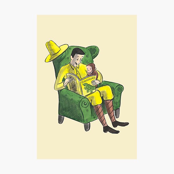 Curious George and the man with the big yellow hat Photographic Print