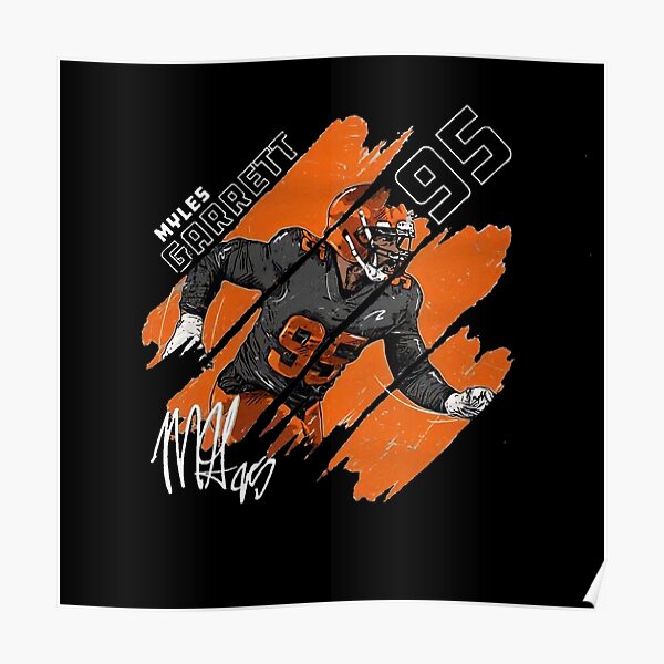 Myles Garrett 95 Cleveland Browns football player glitch poster gift shirt,  hoodie, sweater, long sleeve and tank top