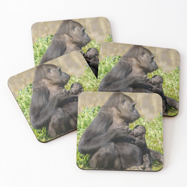 Item preview, Gorilla Mother And Her Nursing Baby designed and sold by rawshutterbug.