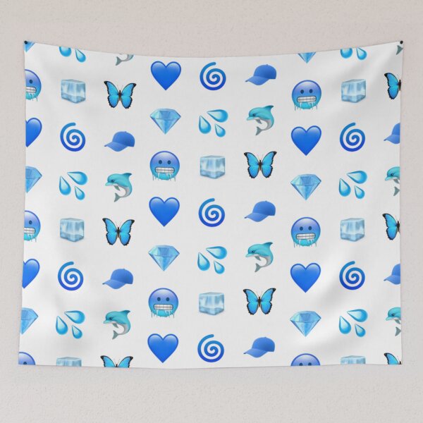 Aperçu de l'œuvre Blue Emoji Stickers Pack Edition créée et vendue par SolidOFFMerch.