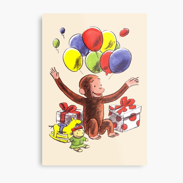 Curious George birthday Metal Print