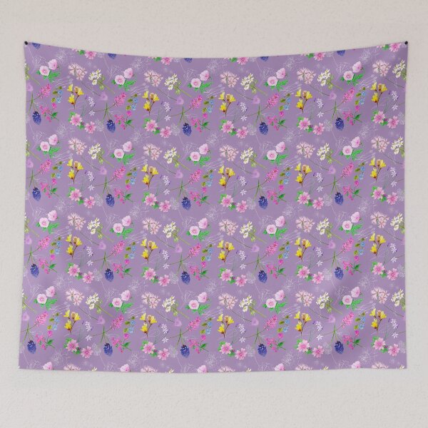 Item preview, Wild Flower on lilac designed and sold by by Mònica Roca.