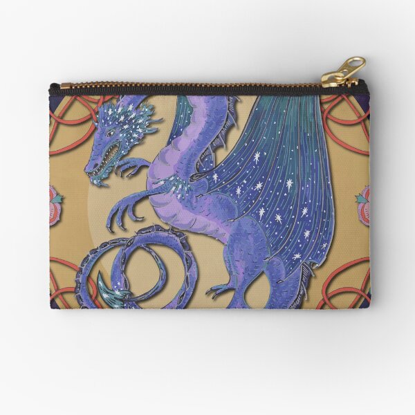 Celtic Medieval Celestial Sky Dragon Zipper Pouch