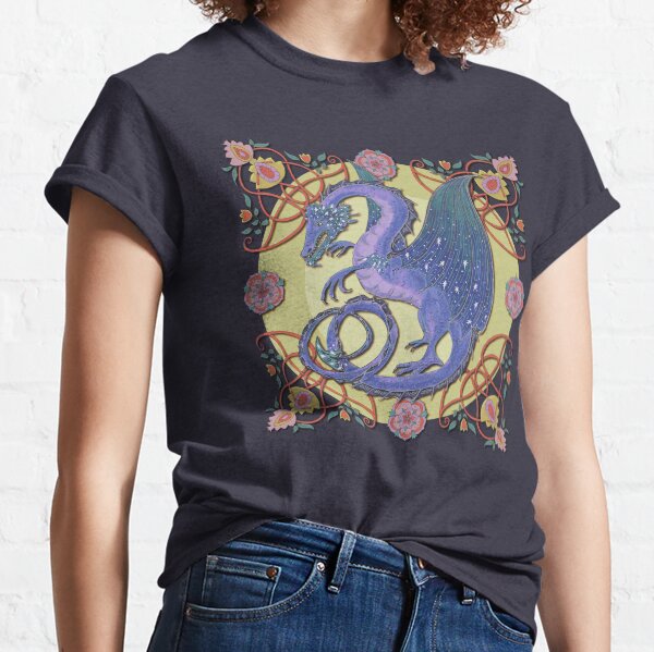 Celtic Medieval Celestial Sky Dragon Classic T-Shirt
